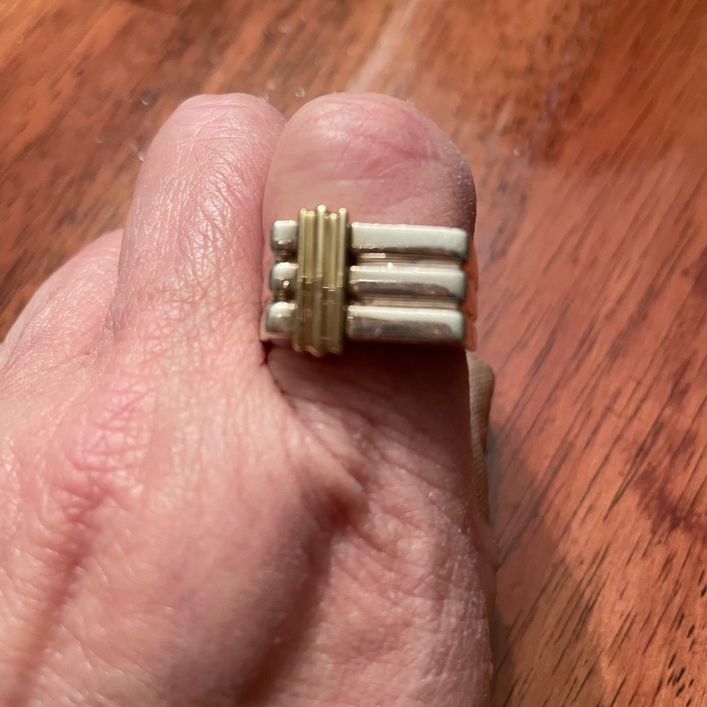Men’s Sterling Silver and 14K Gold Ring